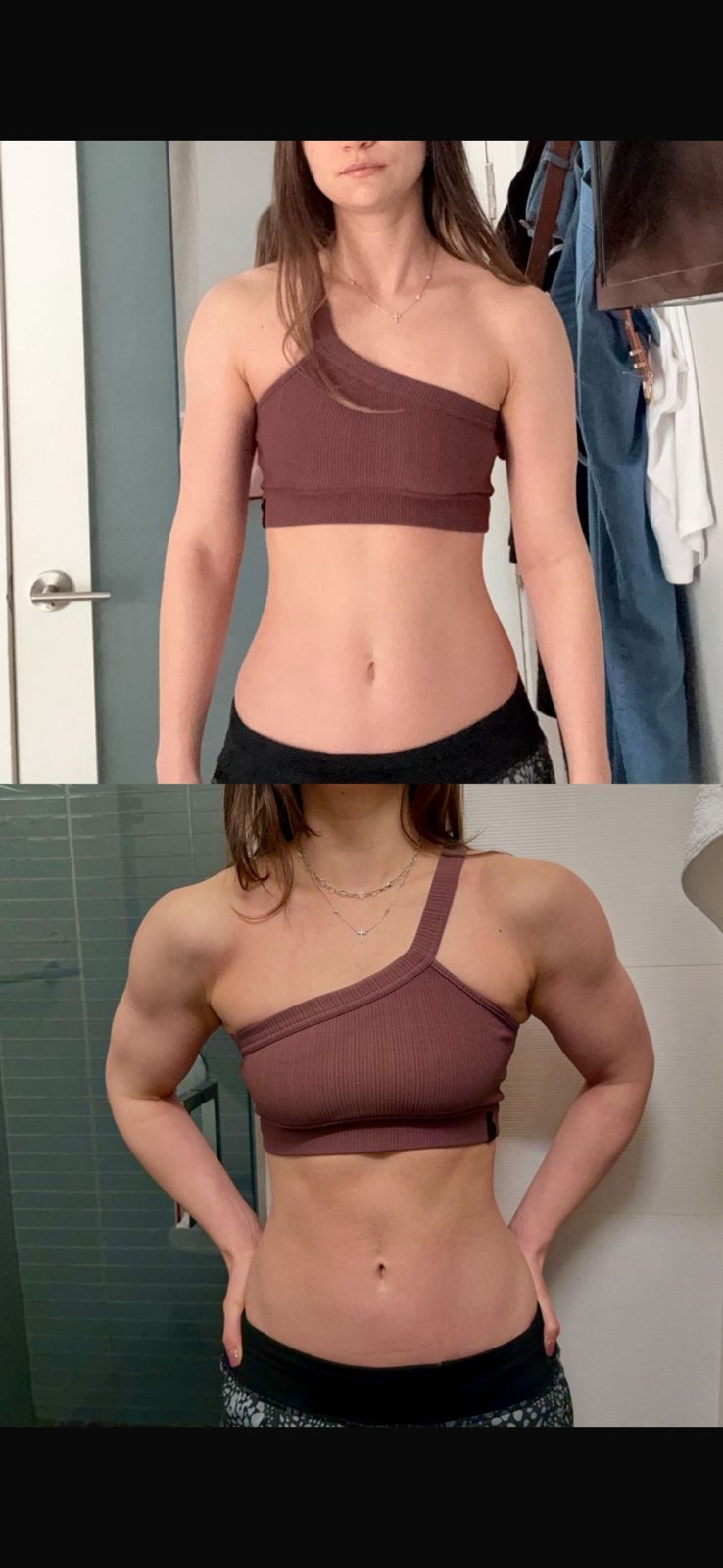 Transformação corporal — antes e depois, consultoria BG Team